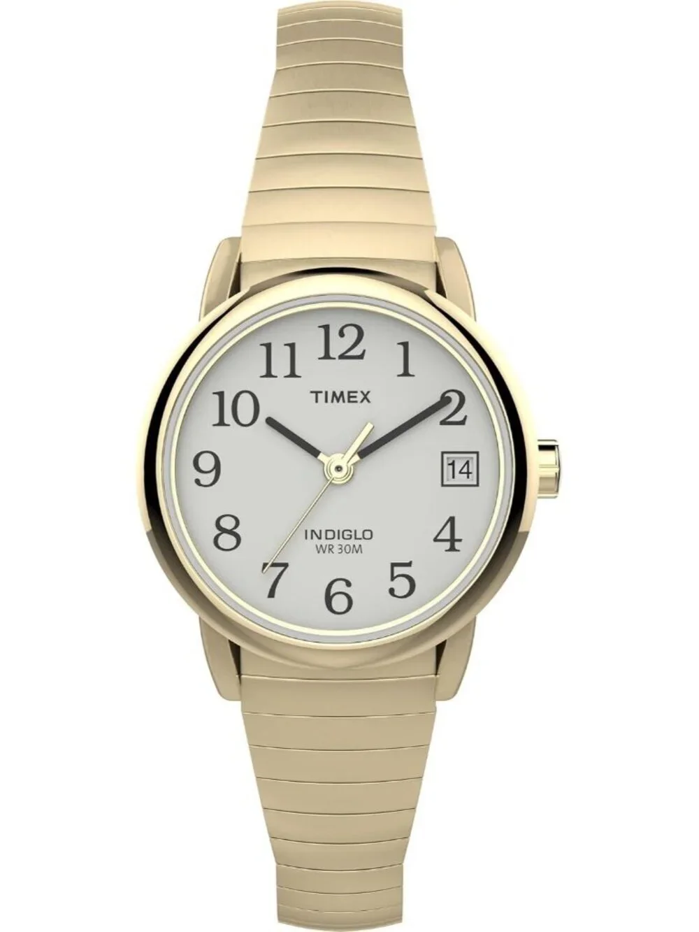 Women's Gold Analog Quartz Easy Reader Adjustable Luminous Round Classic Watch